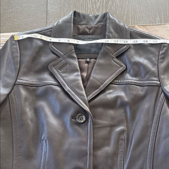 AVANTI NEW YORK Women’s Dark Brown Leather Jacket Coat Classic Versatile Size M - Picture 9 of 14